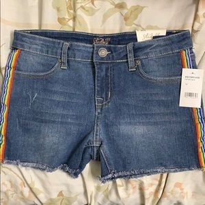 Oxford blue jean shorts